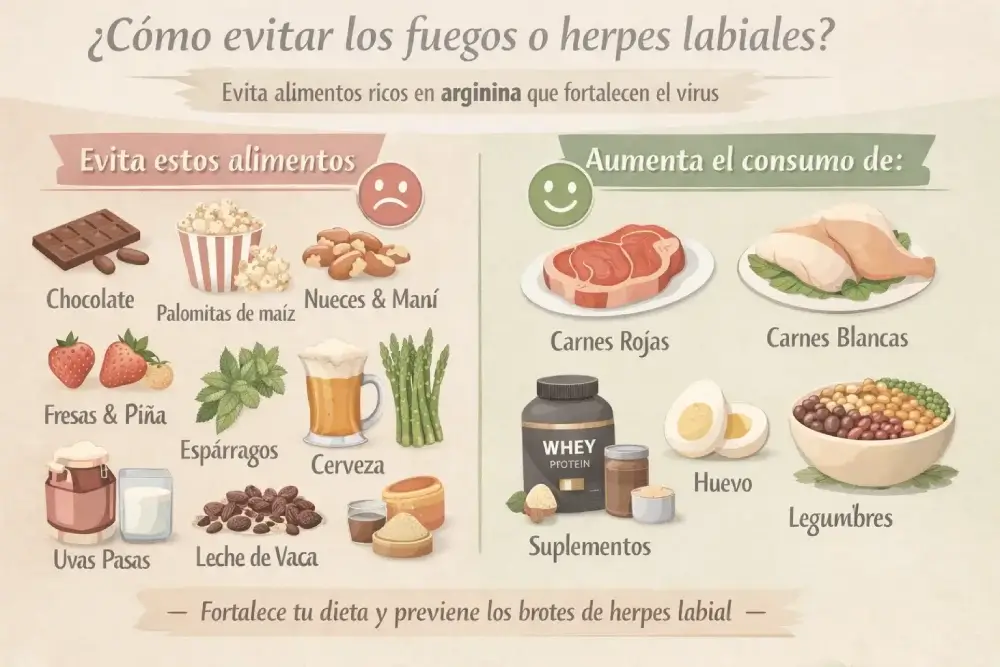 alimentos para evitar herpes labial